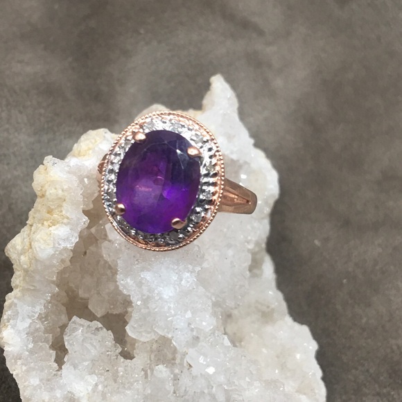 14k amethyst rose gold ring - Picture 10 of 16